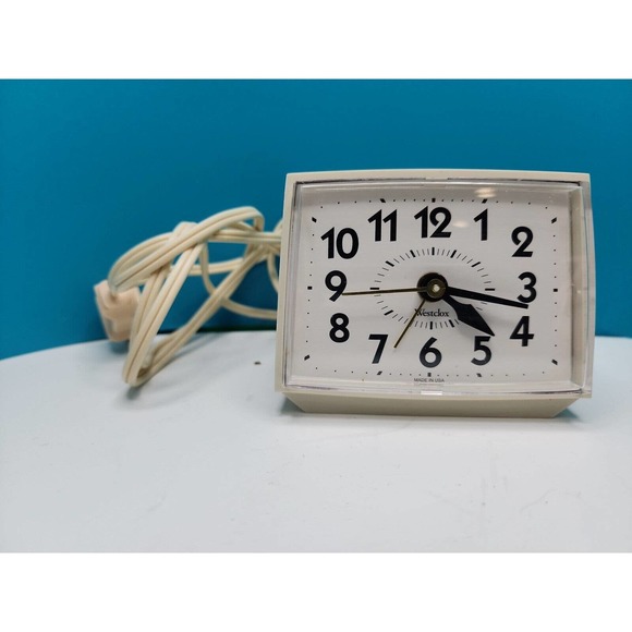 Westclox Wall Decor Vintage Westclox S5455 Alarm Clock Made In The Usa White Tested Poshmark